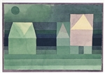 Paul Klee pochoir "Trois maisons"