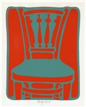Clayton Pond signed original serigraph "The Other Chair"