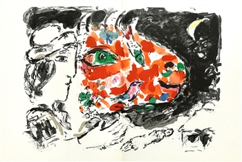Marc Chagall Apres l'Hiver lithograph Derriere