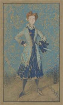 James Whistler lithograph "The Blue Girl"