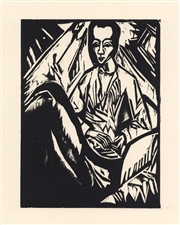 Erich Heckel Sick Girl original woodcut