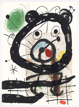 Joan Miro lithograph, derriere le miroir, 1965