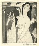 Arthur B. Davies original etching "Doorway to Illusion"