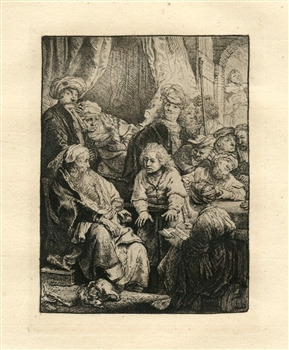 Rembrandt van Rijn (after) Joseph telling his Dreams etching