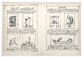 Alberto Giacometti original lithograph "Objets mobiles et muet"