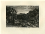 Samuel Palmer original etching "The Homeward Star" Eclogue 1