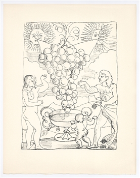 Andre Derain lithograph Vins, fleurs et flammes