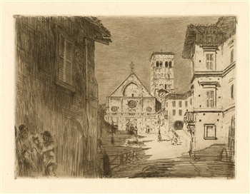 Edgar Chahine etching Church Of San Ruffino