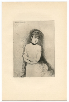 Giuseppe de Nittis etching Il nastrino nero