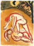 Marc Chagall "Cain and Abel" original Bible lithograph