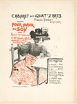 Antique 1897 French lithograph poster "Cabaret des Quat'z'arts"