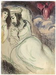 Marc Chagall "Sarah and Abimelech" original Bible lithograph