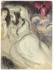 Marc Chagall "Sarah and Abimelech" original Bible lithograph