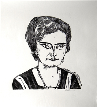 Max Beckmann Bildnis Frau H.M. Naila woodcut