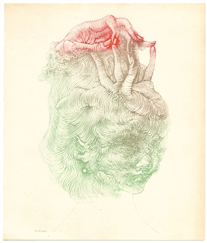 Hans Bellmer original color etching