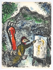 Marc Chagall original lithograph "Devant Saint-Jeannet"