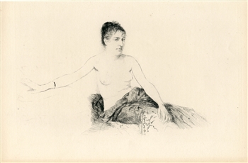 Giuseppe de Nittis etching "Femme assise sur un canape"