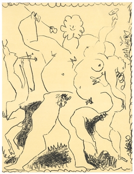 Pablo Picasso "Satyr, Nymph and Bacchus" original lithograph