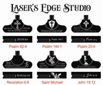 Laser Engraved Gladiator Charging Handle Religious 01