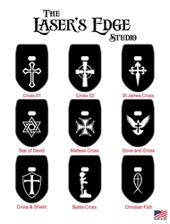 Laser engraved FN FNS Magazine Base Plate - Religious Crosses 01