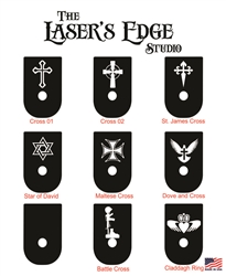 Engraved Glock 42 Magazine Plate - Religious Crosses