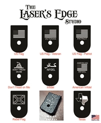 Engraved Glock 43 Magazine Plate - Flags 01