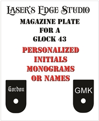 Engraved Glock 43 Magazine Plates specialty pattern