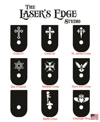 Engraved Glock 43 Magazine Plate - Religious Crosses