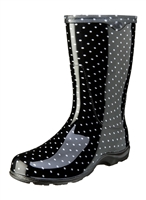 Black & White Polka Dot Rain Boots