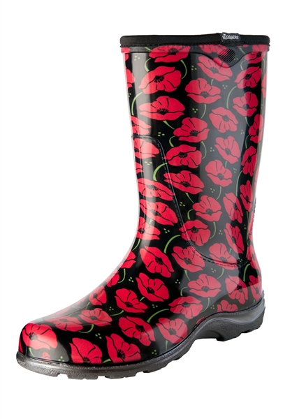 Sloggers Made in the USA Women's Rain Boots Red Poppies