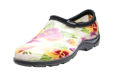 Women's Rain & Garden Shoes - Cream Pansy