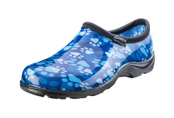 Sloggers Women's Rain & Garden Shoe in Blue Paw Prints