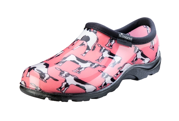 Sloggers Women's Rain & Garden Shoe in Pink Cow Print