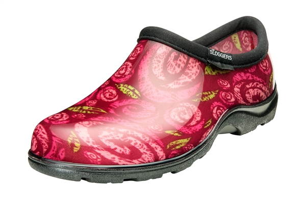 Sloggers Women's Rain & Garden Shoe in Floral Swirl Rose Print