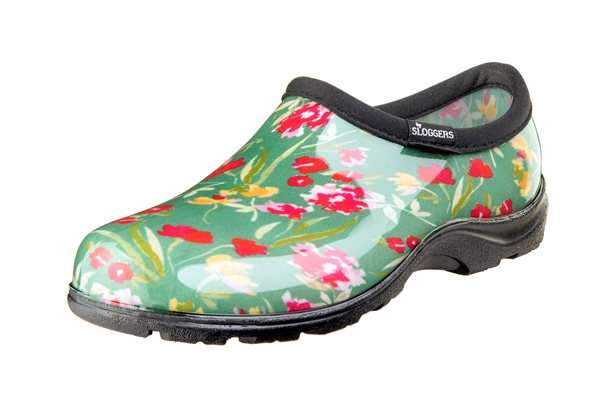 Sloggers Waterproof comfort shoes, Made in the USA! Women's Rain & Garden shoes. Fresh Cut GreenPrint.