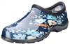 Sloggers Waterproof comfort shoes, Made in the USA! Women's Rain & Garden shoes. Floral Fun Blue Print.