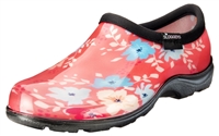 Sloggers Waterproof comfort shoes, Made in the USA! Women's Rain & Garden shoes. Floral Fun Coral Print.