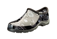 Sloggers Waterproof comfort shoes, Made in the USA! Women's Rain & Garden shoes.Mod Floral Black Print.