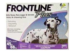 Frontline Plus for Dogs 45-88 lbs, Purple 6 Tubes