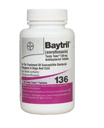 Baytril 136 mg Taste Tablets l Antibiotic Enrofloxacin For Dogs & Cats