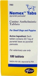 Nemex Tabs [Pyrantel Pamoate] For Small Dogs, 100 Tablets