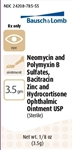 Neomycin, Polymyxin B, Bacitracin, Hydrocortisone Ophthalmic Ointment, 1/8 oz