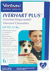 Iverhart Plus for Dogs Up to 25 lbs, 6 Pack for Heartworm Prevention