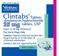 Clintabs-Clindamycin Hydrochloride Antibiotic For Pets - 400 Tablets