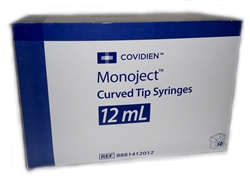 Monoject Curved Tip Syringe 12cc - 50/Box