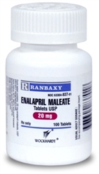 Enalapril 20mg, 100 Tablets