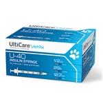 UltiCare VetRx Insulin Syringe U-40 .5 cc, 29 ga. x 1/2", 100/Box