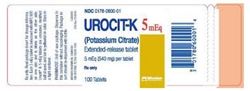 Urocit-K (Potassium Citrate) 5 mEq (540 mg) 100 Tablets