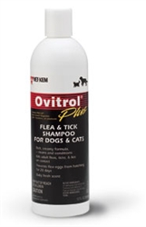 Ovitrol Plus Flea & Tick Shampoo for Dogs and Cats, 12 oz