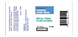 Potassium Citrate 5 mEq, 100 Tablets